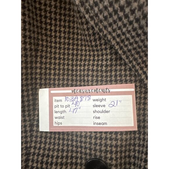 ZARA Medium Tailored Houndstooth Wool Coat - Picture 5 of 15